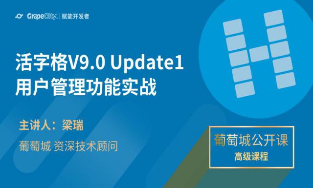 活字格V9.0 Update1 用户管理功能实战
